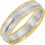 14K Yellow/White/Yellow 6 mm Grooved Band
