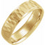 14K Yellow 6 mm Step-Edge Band with Matte Hammer Finish