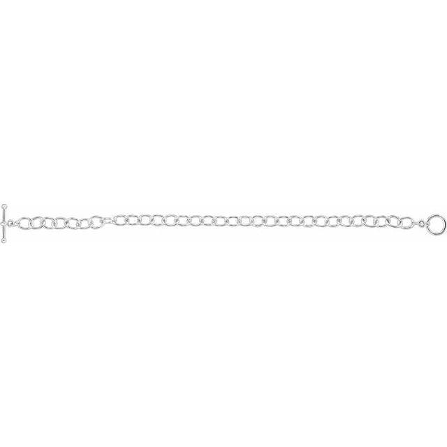 Sterling Silver 10 mm Cable 8.5" Bracelet