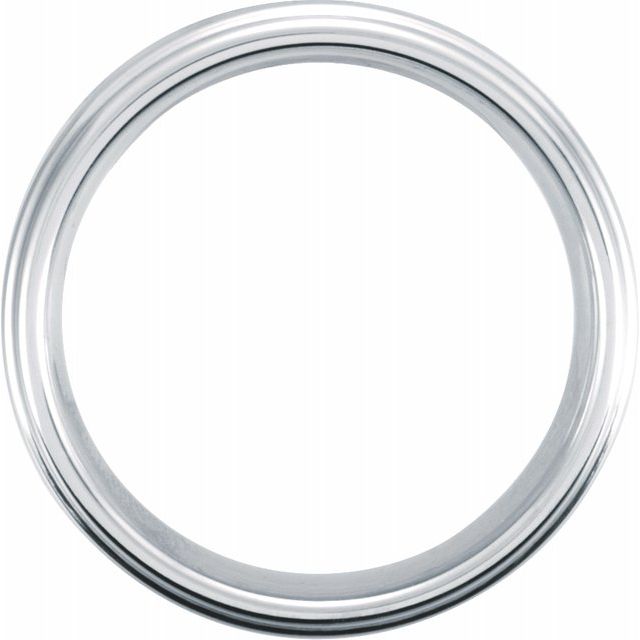 White Tungsten 6 mm Satin and Polished Edge Band
