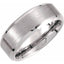 Tungsten 8 mm Beveled-Edge Band with Satin Center