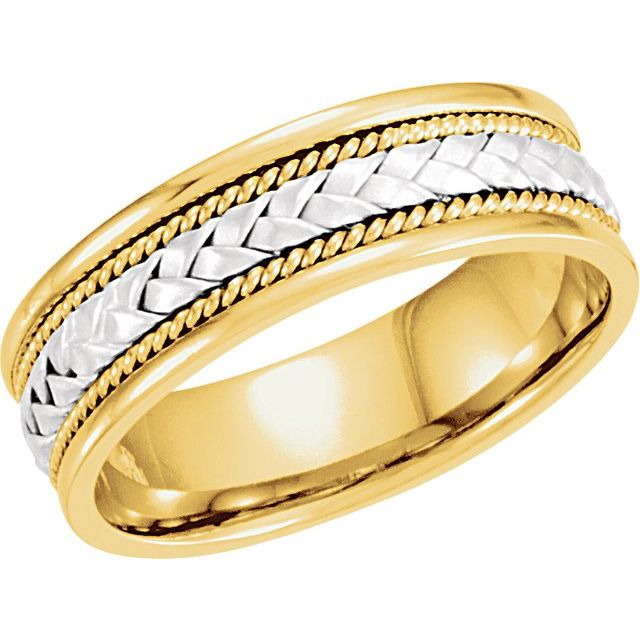 14K Yellow/White 6.75 mm Woven Band