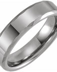 Tungsten 6 mm Faceted Beveled-Edge Band Size