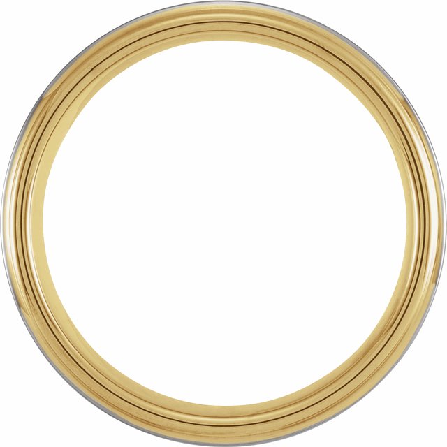 18K Yellow Gold PVD Tungsten 8 mm Flat Edge Band