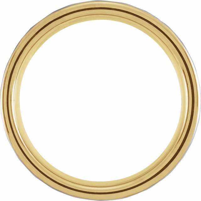 18K Yellow Gold PVD Tungsten 8 mm Grooved Band with Hammer Finish