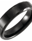 Black PVD Tungsten 6 mm Faceted Beveled-Edge Band