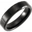 Black PVD Tungsten 6 mm Faceted Beveled-Edge Band