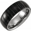 Tungsten 8 mm Domed Band with Zebra Wood Inlay