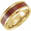 Tungsten 8 mm Beveled-Edge Band with Walnut Wood Inlay