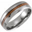 Tungsten 8 mm Domed Band with Acacia Wood Inlay