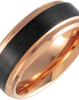 Black & 18K Rose Gold PVD Tungsten 8 mm Beveled-Edge Band