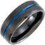 Black & Blue PVD Tungsten 8 mm Grooved Band