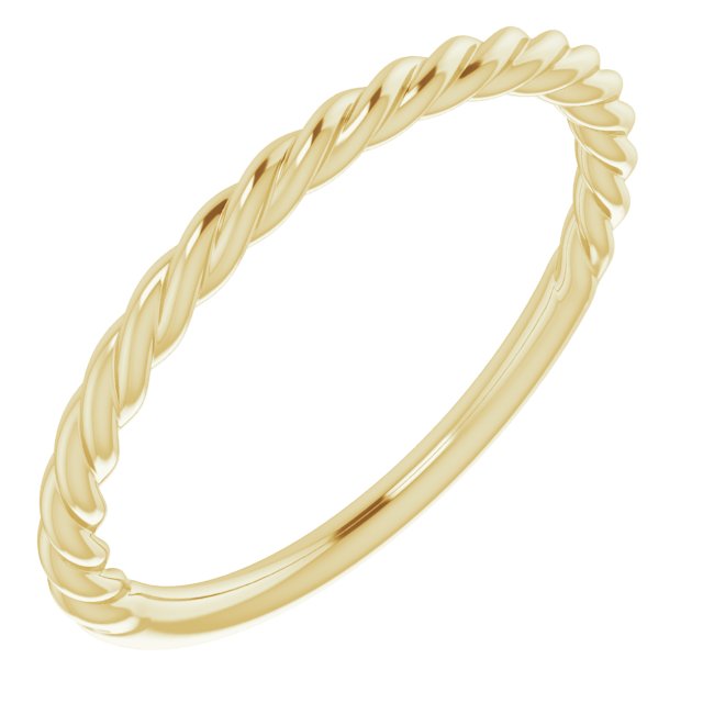 14K Yellow 1.5 mm Twisted Rope Band