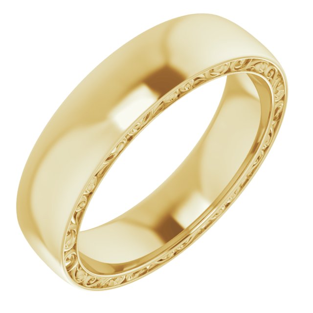 14K Yellow 6 mm Sculptural Band