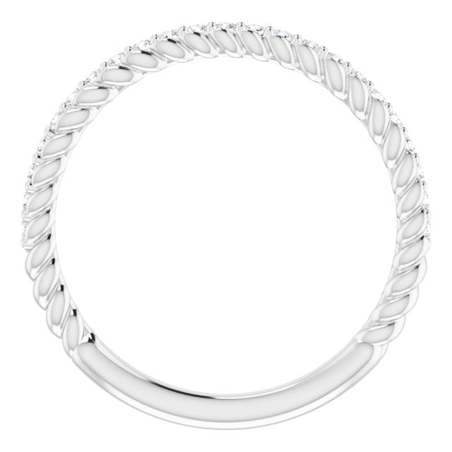 14K White 1/5 CTW Diamond Rope Anniversary Band