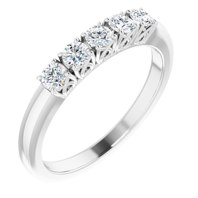 14K White 3/8 CTW Diamond Anniversary Band