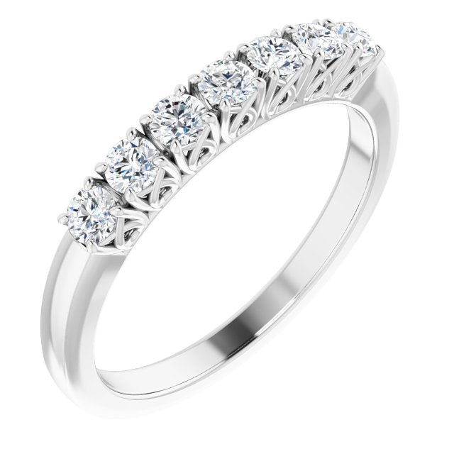 14K White 3/8 CTW Diamond Anniversary Band