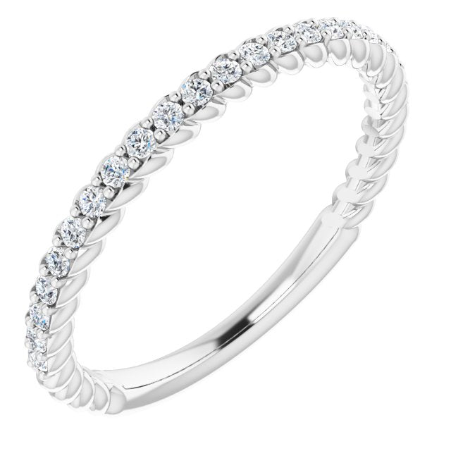 14K White 1/5 CTW Diamond Rope Anniversary Band