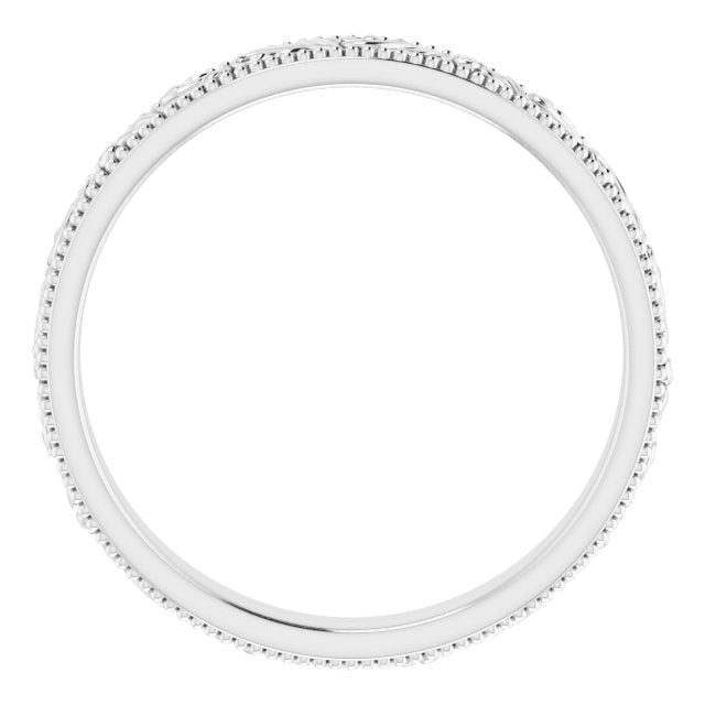 14K White 3.2 mm Design-Engraved Band