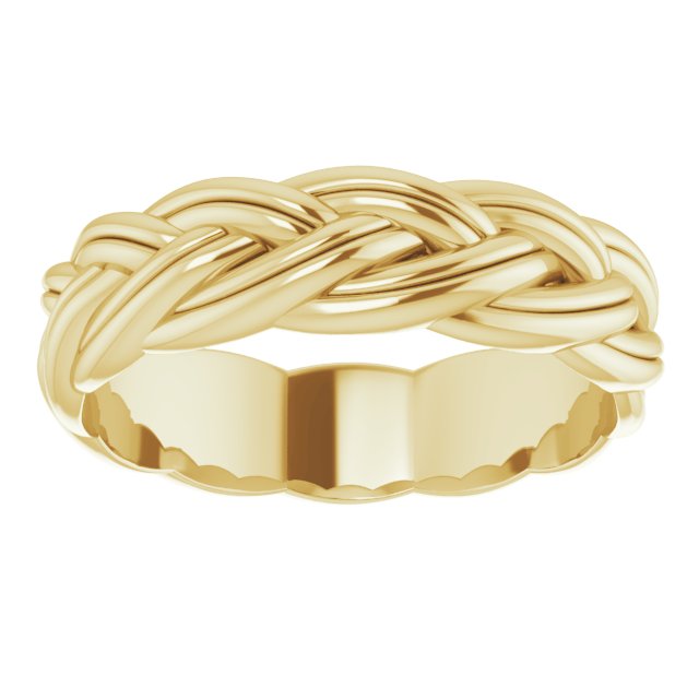 14K Yellow 6 mm Woven-Design Band