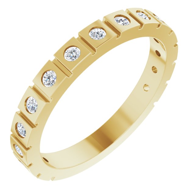 14K Yellow 1/3 CTW Diamond Geometric Anniversary Band