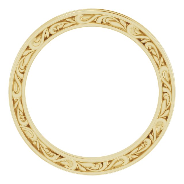 14K Yellow 2 mm Sculptural-Inspired Leaf Band