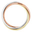 14K Tri-Color 2.4mm Three Band Rolling Ring