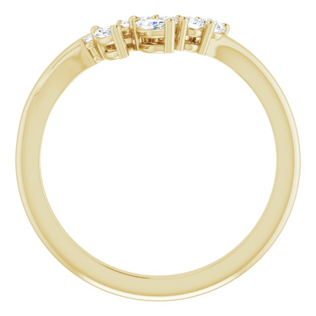 14K Yellow 1/5 CTW Diamond Contour Band