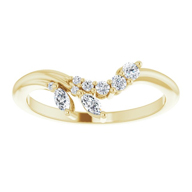 14K Yellow 1/5 CTW Diamond Contour Band