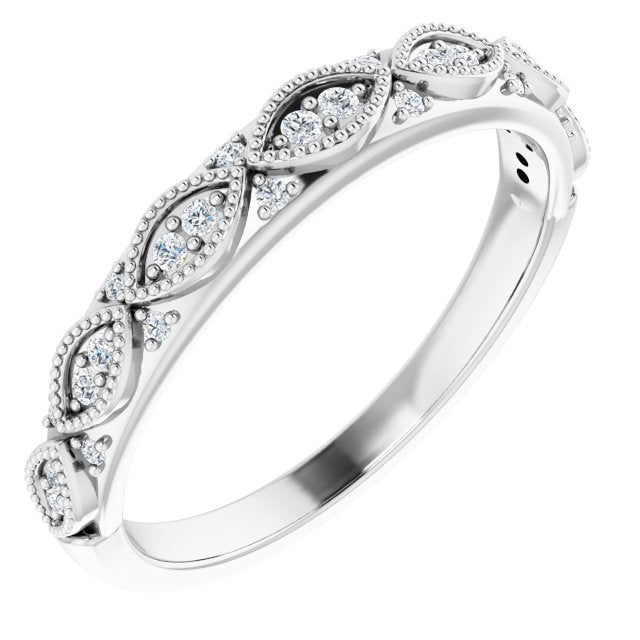 14K White 1/8 CTW Diamond Anniversary Band