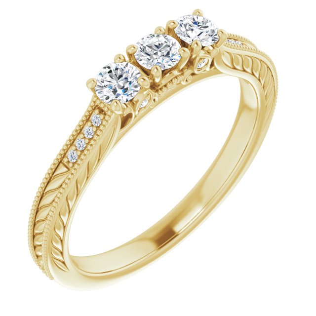 14K Yellow 3 mm Round .03 CTW Diamond Anniversary Band