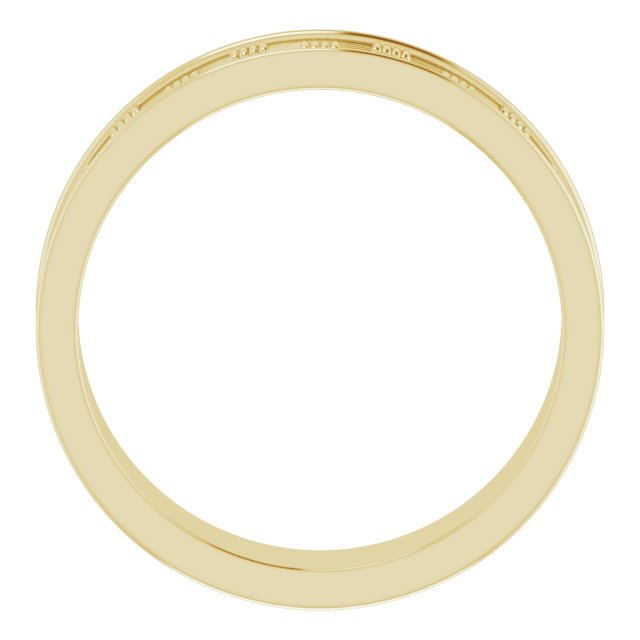14K Yellow 6 mm Patterned Band