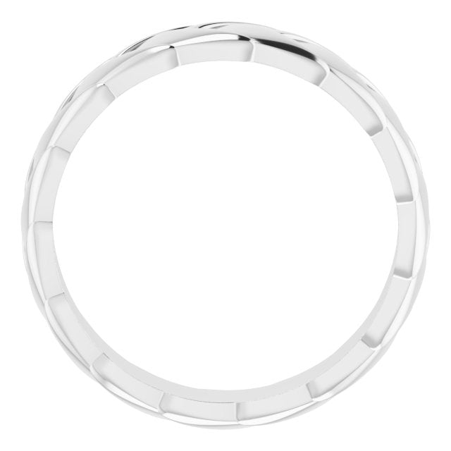 14K White 6 mm Woven-Design Band