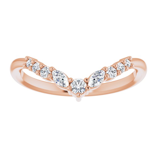 14K Rose 1/5 CTW Diamond Contour Band