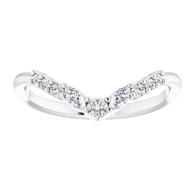 14K White 1/5 CTW Diamond Contour Band