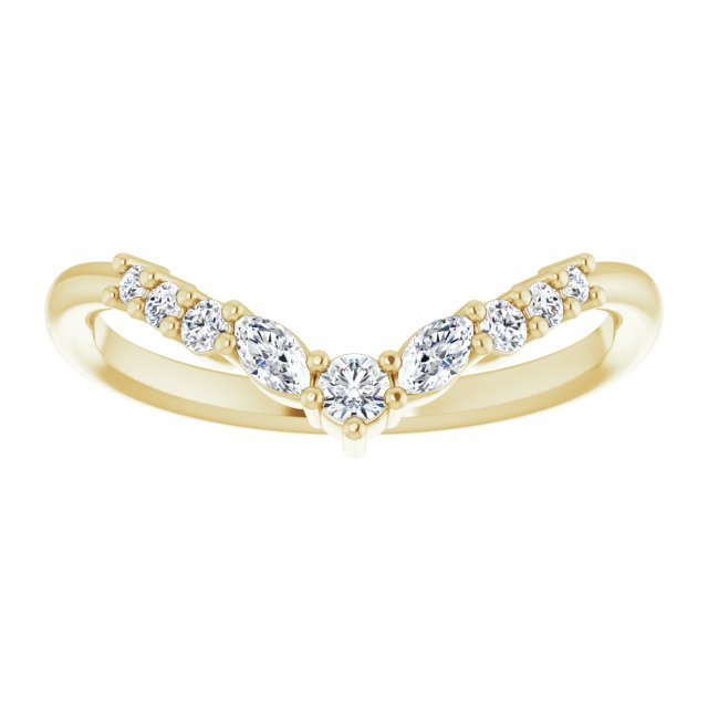 14K Yellow 1/5 CTW Diamond Contour Band