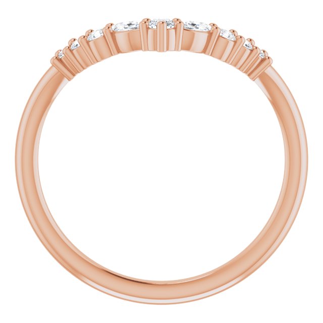 14K Rose 1/5 CTW Diamond Contour Band