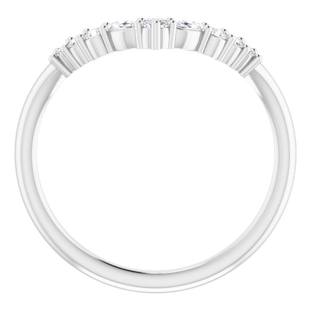 14K White 1/5 CTW Diamond Contour Band