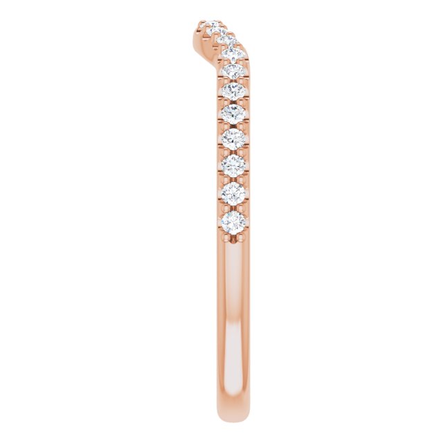 14K Rose 1/5 CTW Diamond Contour Band