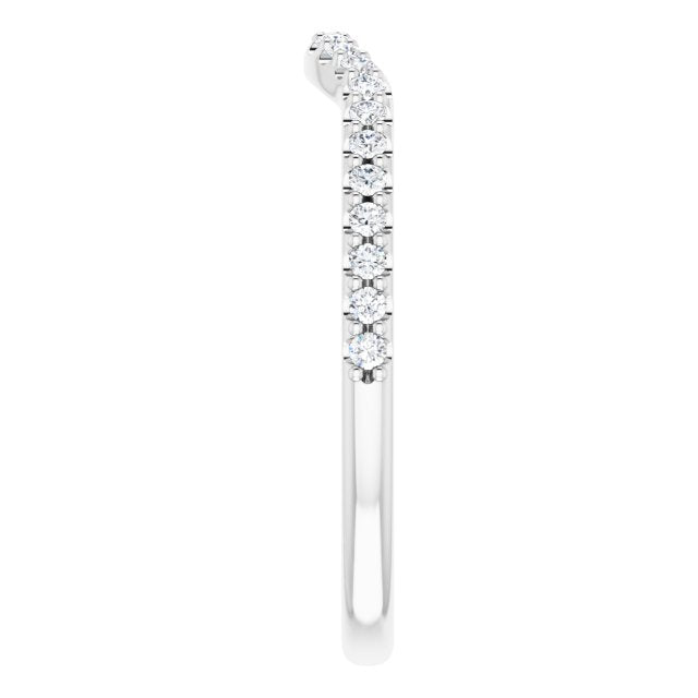 14K White 1/5 CTW Diamond Contour Band