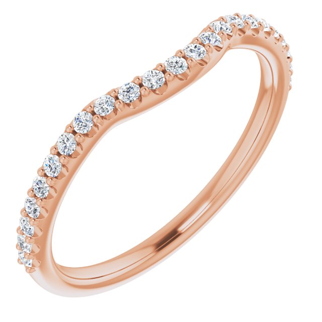 14K Rose 1/5 CTW Diamond Contour Band