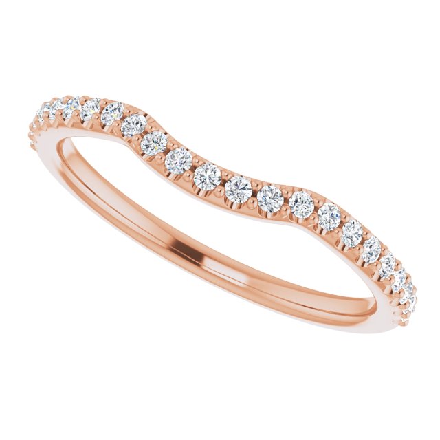 14K Rose 1/5 CTW Diamond Contour Band