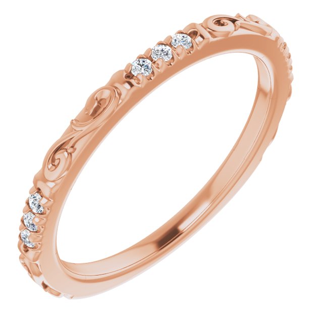 14K Rose .08 CTW Diamond French-Set Anniversary Ring