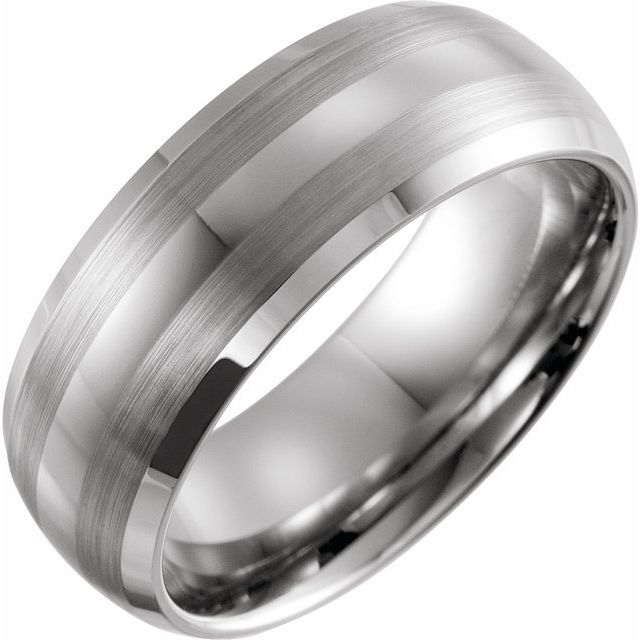 Tungsten 8 mm Beveled-Edge Size 10 Band with Satin Finish