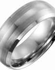 Tungsten 8 mm Beveled-Edge Size 10 Band with Satin Finish