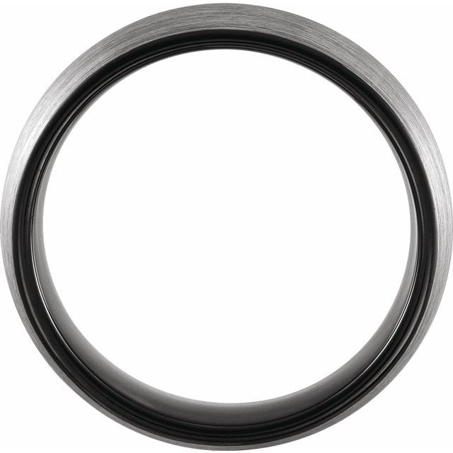 Black PVD Tungsten 6 mm Size 10 Band with Satin Finish