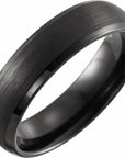 Black PVD Tungsten 6 mm Beveled-Edge Band