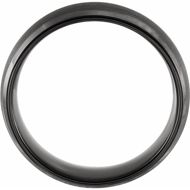 Black PVD Tungsten 6 mm Beveled-Edge Band