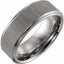 Tungsten 8 mm Rounded Edge Band with Stone Finish