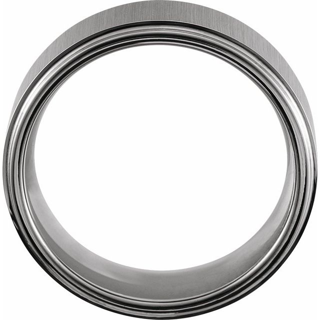 Tungsten 8 mm Rounded Edge Band with Stone Finish